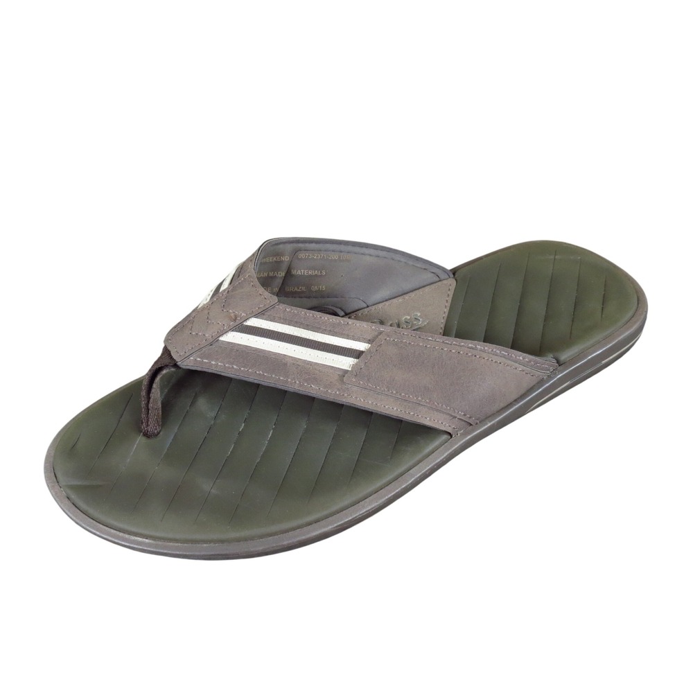 G.H. Bass Weekend Mens Flip Flop Sandals Size 10 Beach Outdoor Brown Olive